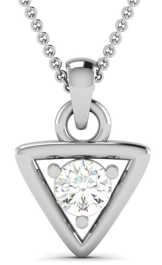 Trillion Shape Moissanite Pendant Luxury Solitaire Silver Trillion Pendant Men
