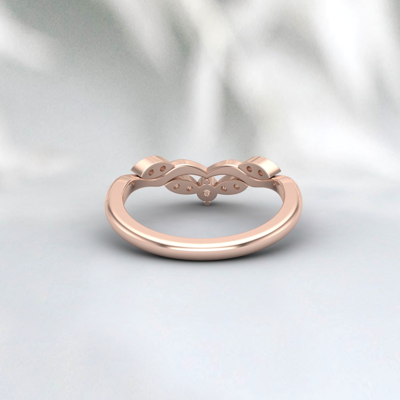 Natural Delicate Diamond Ring 925 Sterling Silver Rose Gold Round Moissanite