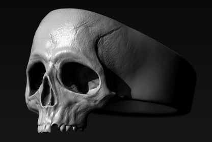 925 Sterling Silver Skull Ring Handmade Bold Unique Dark Aesthetic Ring Us5~ 15