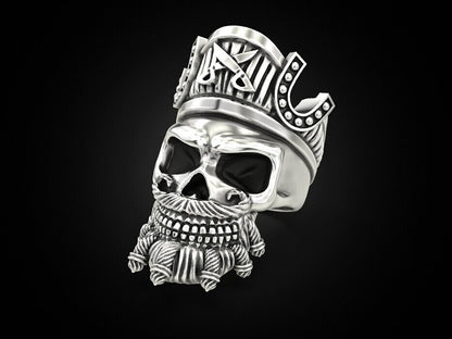 925 Sterling Silver Pirate Skull Ring US5~15 Vintage Biker Rider Gothic Ring