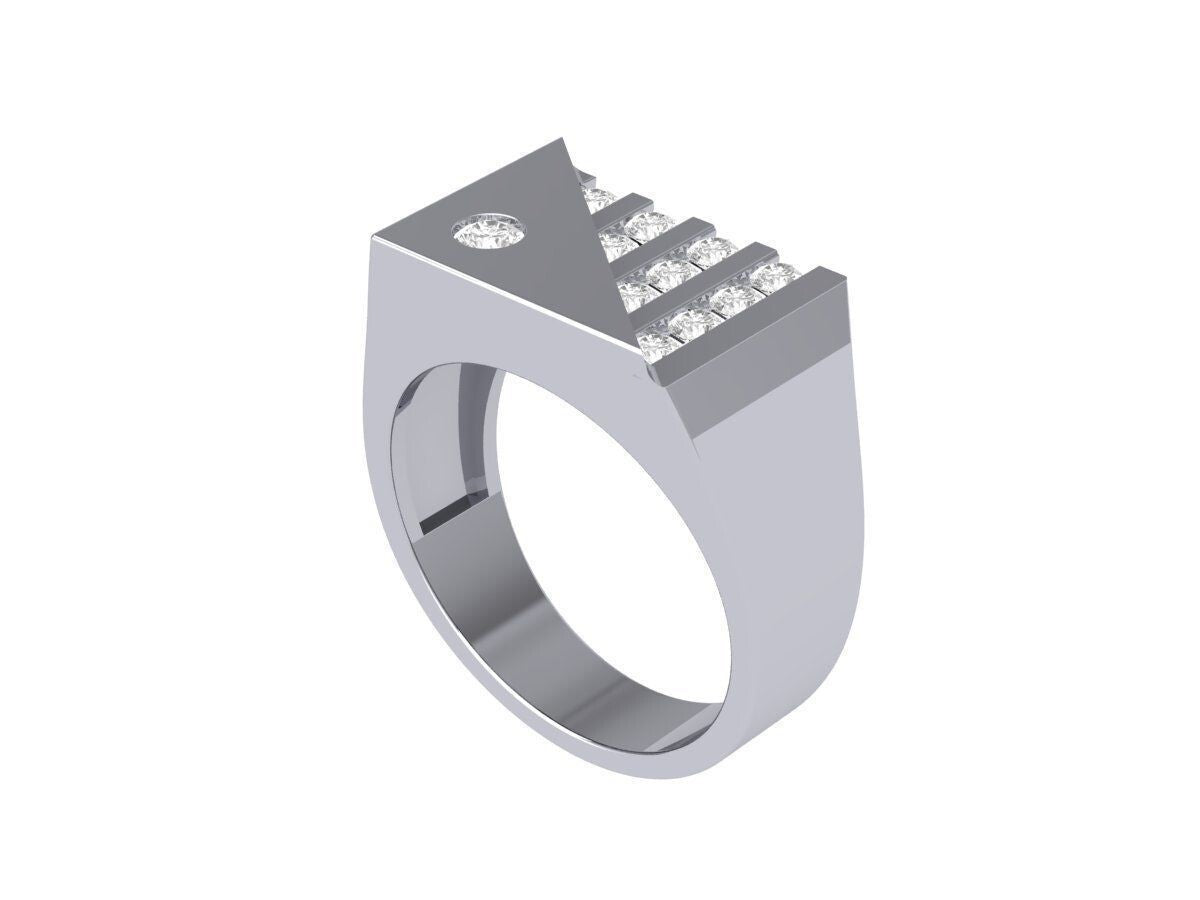 Sparkle Silver Round Cut Moissanite Ring Engagement Wedding Unisex Band US5 ~15