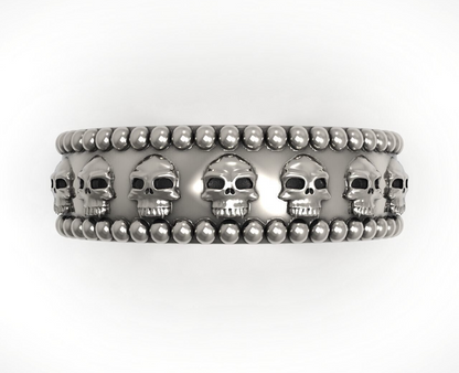 Gothic Skull Wedding Engagement Eternity Band 925 Silver Biker Skull Ring US5~15