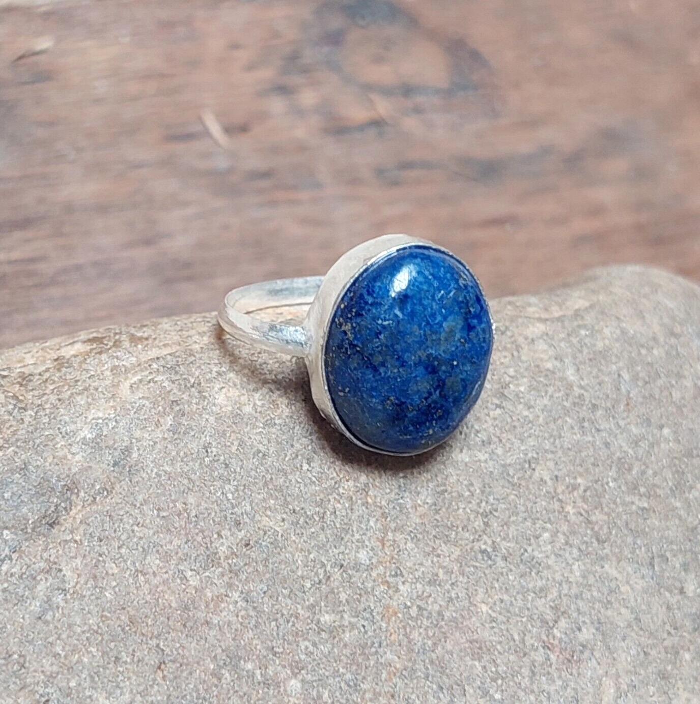 Oval Blue Lapis Lazuli 925 Sterling Silver Ring,Handmade Rings Gift For Him/Her