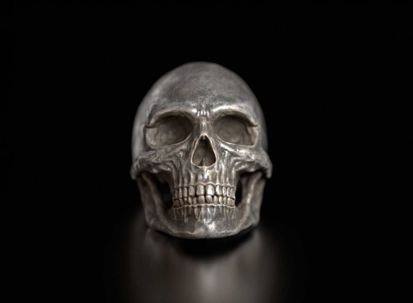Skull Ring Silver Skull Ring Solid Gothic Biker Ring For Men Wedding Ring US5~15