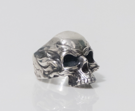 925 Silver Skull Ring Handmade Bold Dark Aesthetic Gift For Men Women US5~15