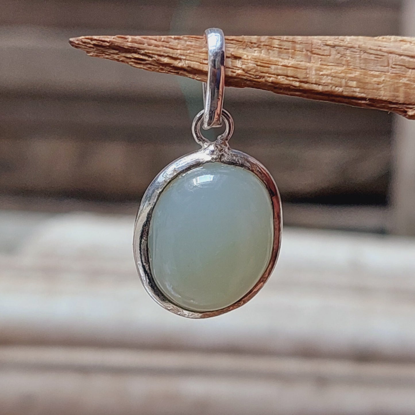 925 Sterling Silver Ovel Opalite Handmade Pendant Necklace,Gift For Friend