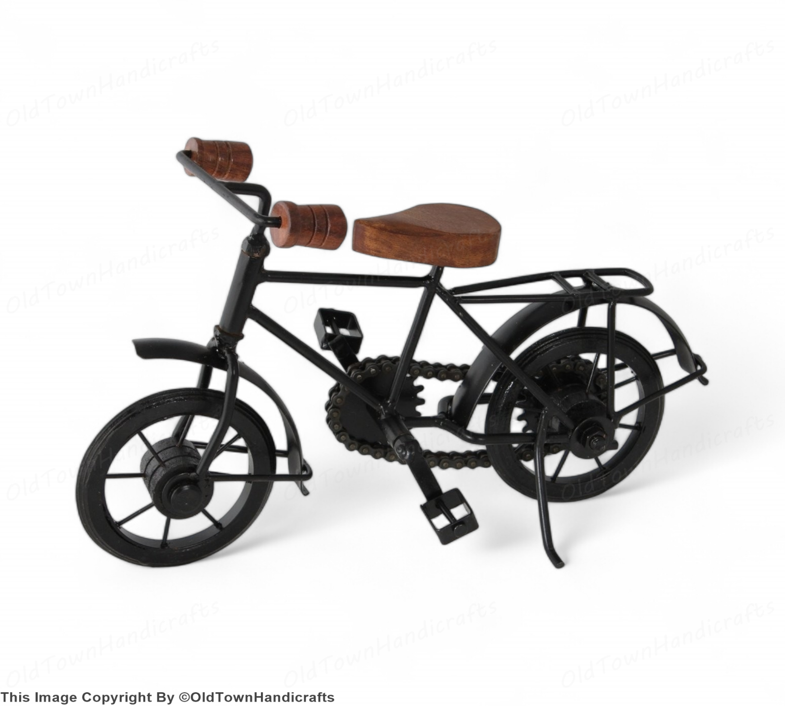 Miniature Metal Cycle Showpiece Decorative Iron and Wood Bicycle Home Decor