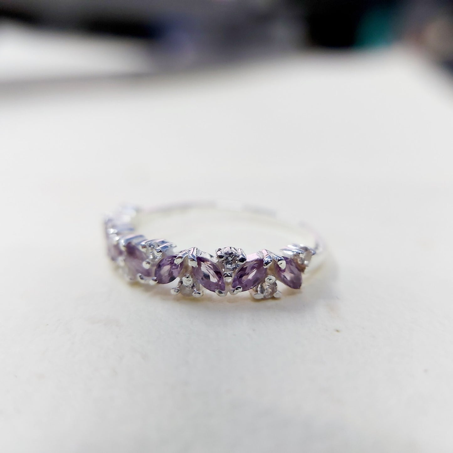 Tanzanite Marquise Target Art Ring 925 Silver Solitaire Accents Gift Band US5-15