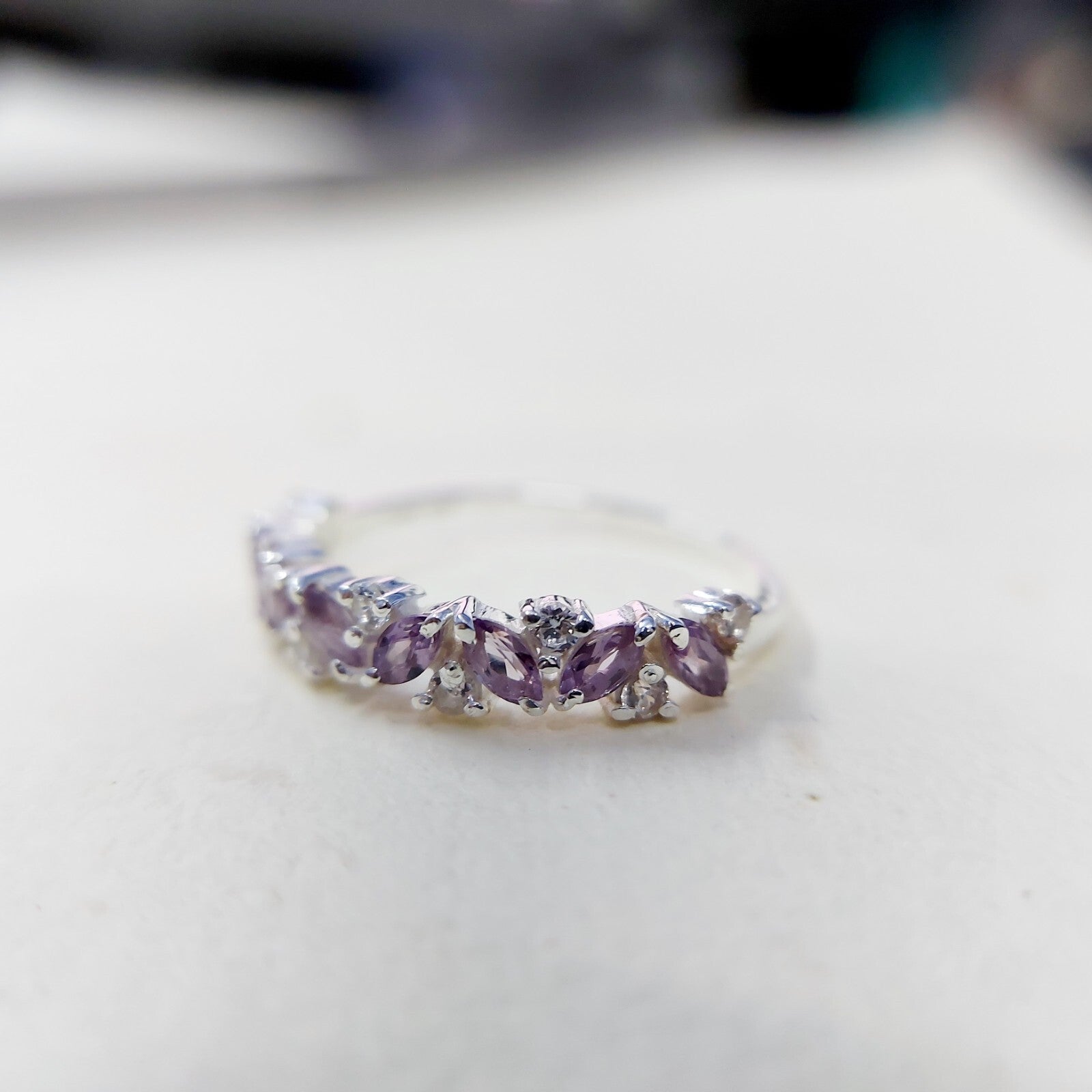 Tanzanite Marquise Target Art Ring 925 Silver Solitaire Accents Gift Band US5-15