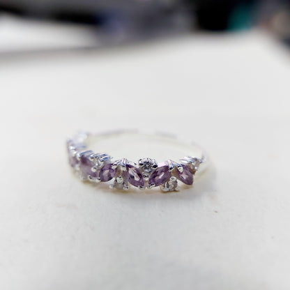 Tanzanite Marquise Target Art Ring 925 Silver Solitaire Accents Gift Band US5-15