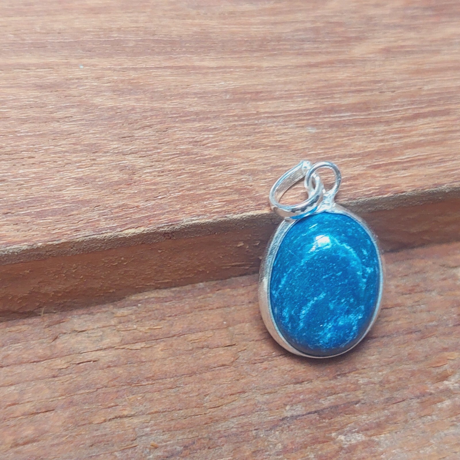 925 Sterling Silver Ovel Natural Blue Lapis Lazuli Pendant Necklace Gift For Her