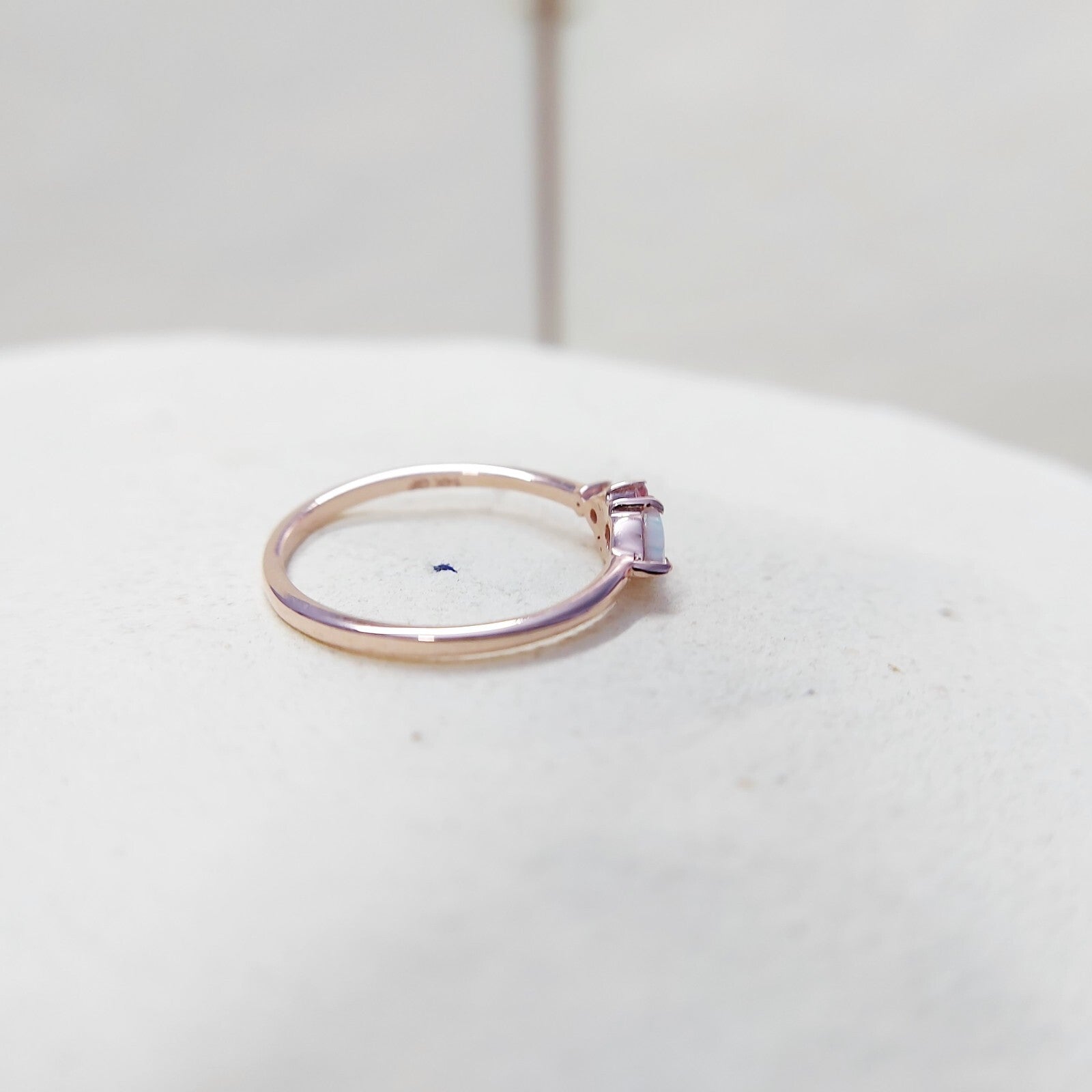Pear Cut Opal and Pink Tourmaline Ring Gemstone Engagement Silver Ring Us5~ 15