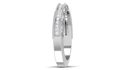 925 Silver CZ Round Cut Eternity Engagement Wedding Band Ring Women Gift US5~ 15