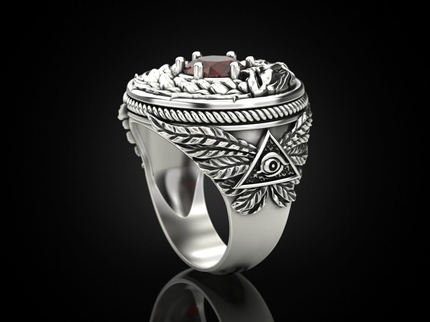 925 Sterling Silver Ouroboros Dragon Serpent Ring Handmade Ring Men Size 5-15