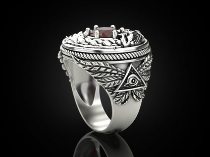 925 Sterling Silver Ouroboros Dragon Serpent Ring Handmade Ring Men Size 5-15