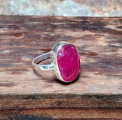 Oval Pink Jade Gemstone 925 Silver Plated Ring,Handmade Jewelry,Promise Ring
