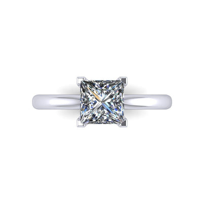 Princess Cut Moissanite Solitaire Engagement Wedding Ring 925 Silver US5~ 15