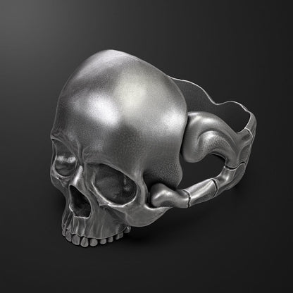 Silver Retro Men Skull Punk Biker Ring Wedding Skull Bone Skeleton Ring Us5~15