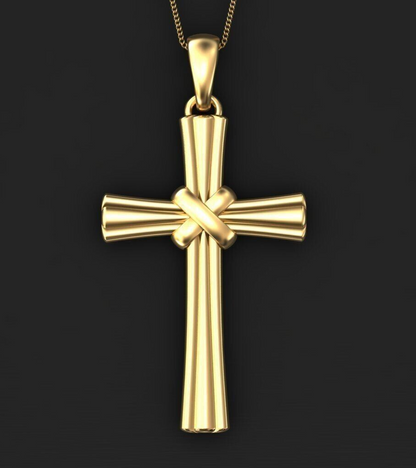 Solid Brass Cross Necklace Pendant Vintage Religious Charm Gift For Women Men