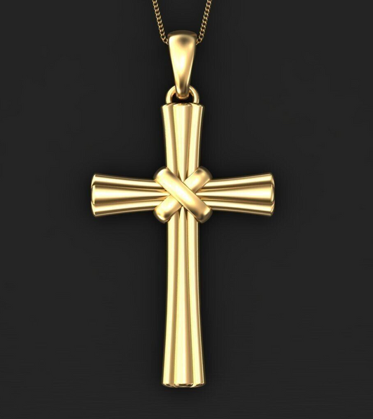 Solid Brass Cross Necklace Pendant Vintage Religious Charm Gift For Women Men
