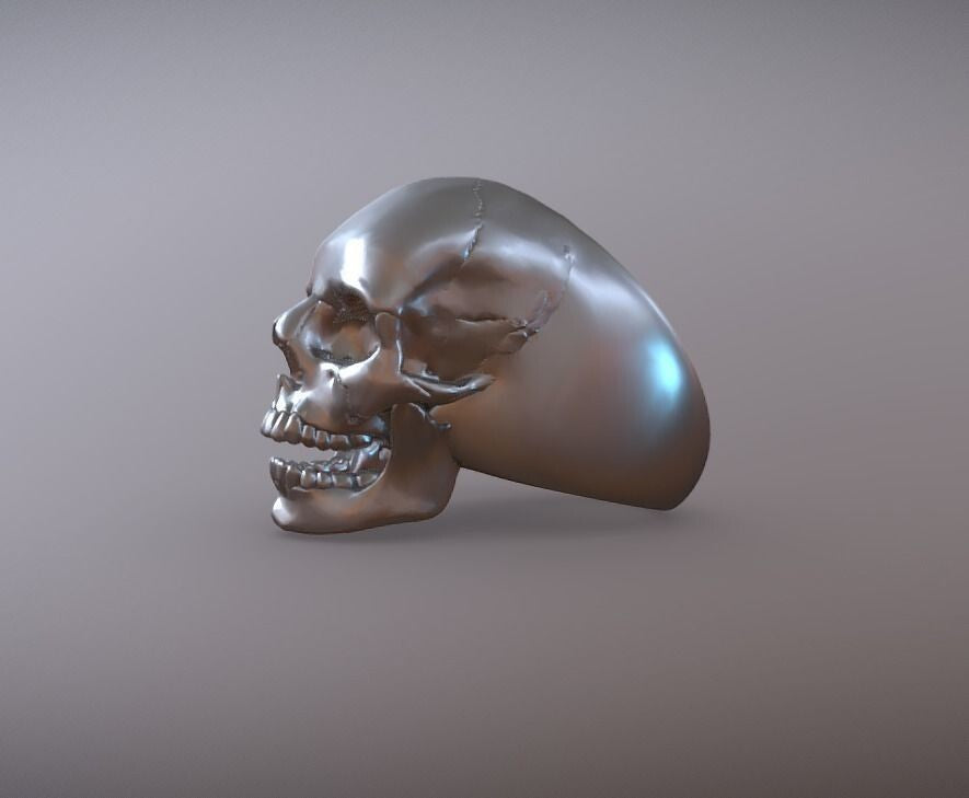 Open Mouth Gothic Skull Biker Silver Men Ring Punk High Polish Ring Men Us5~15