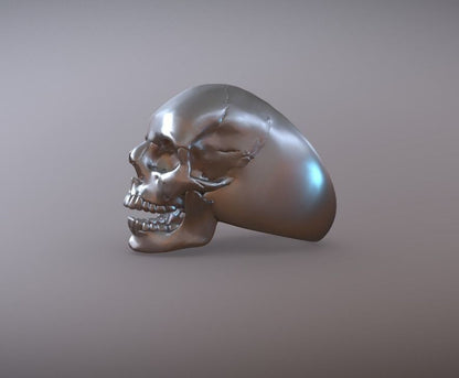 Open Mouth Gothic Skull Biker Silver Men Ring Punk High Polish Ring Men Us5~15