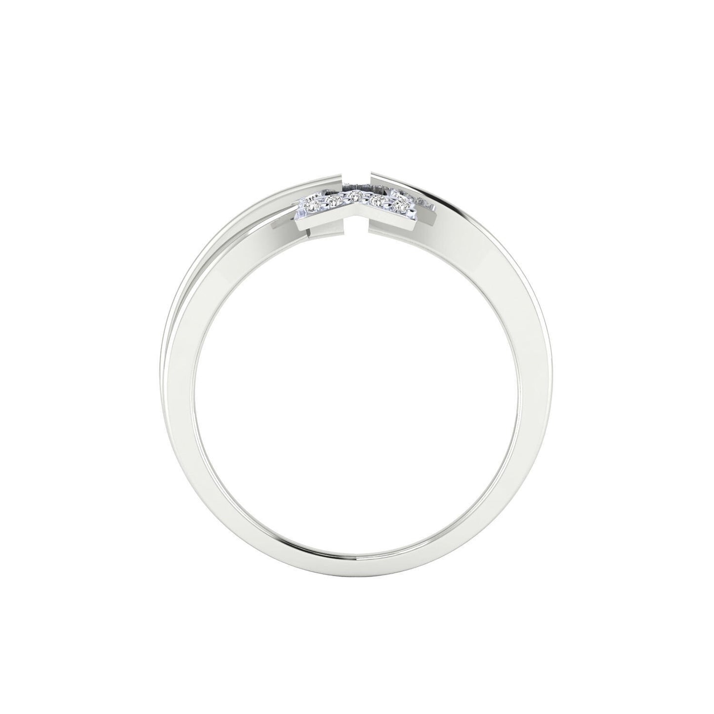 Prong Setting CZ Round Semi Mount Star Wedding Ring Us5~ 15 Bypass Promise  Ring