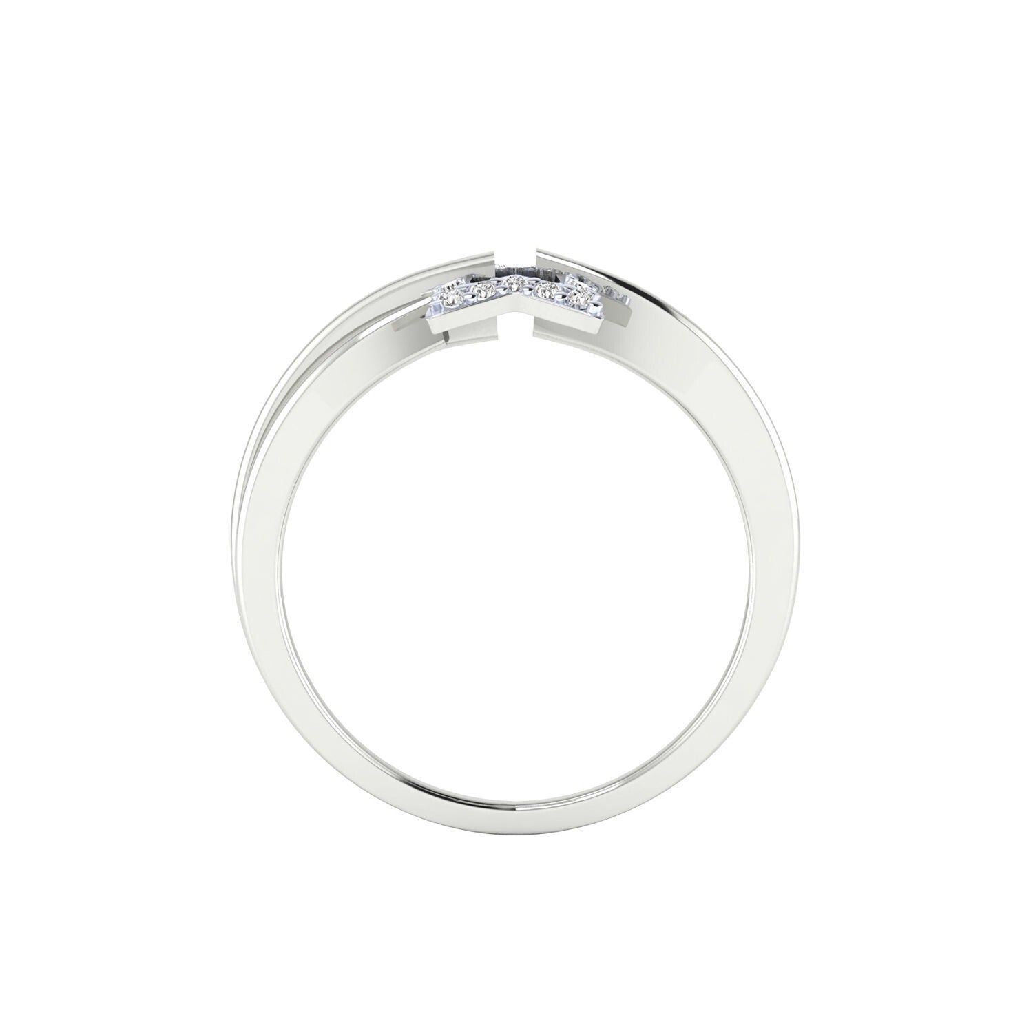 Prong Setting CZ Round Semi Mount Star Wedding Ring Us5~ 15 Bypass Promise  Ring