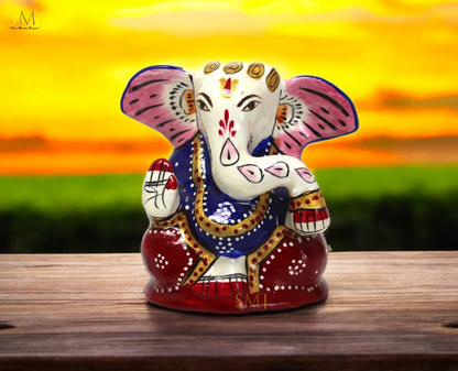 Modern Ganesh Statue Hand Painted Hindu Modern Ganesh God For Wealth Luck gift