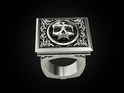 Big Men Gothic Biker Skull Ring 925 Sterling Silver Vintage Style Jewelry US5~15