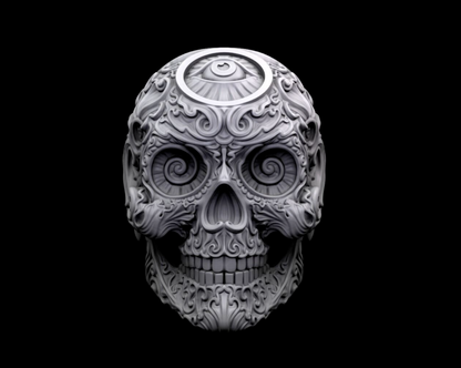 Skull Ring 925 Sterling Silver Modern Design Handmade Large Statement US5~ 15