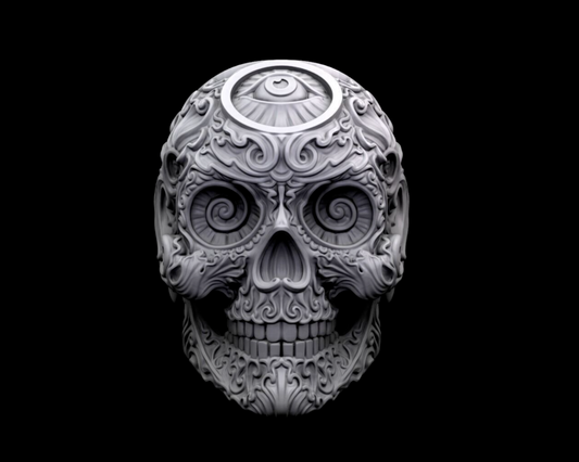 Skull Ring 925 Sterling Silver Modern Design Handmade Large Statement US5~ 15