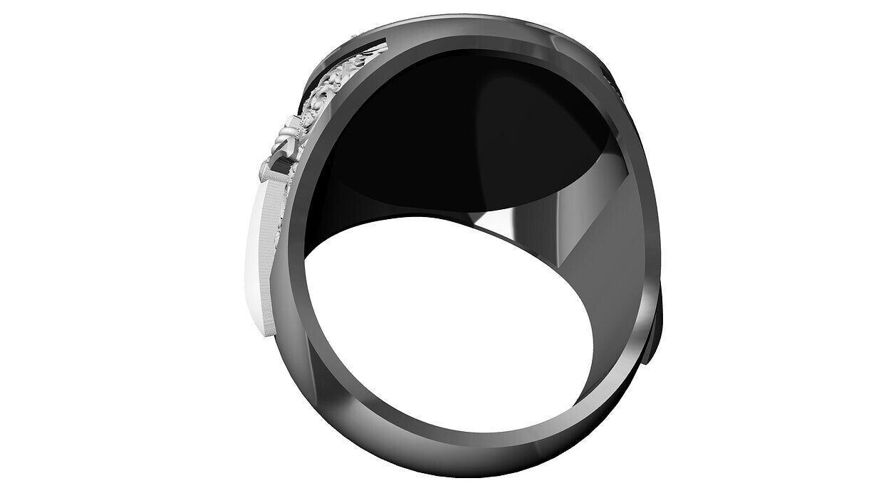 Saint George Cross Dragon Ring 925 Silver Signet Ring US5~15 Gift For Men Women
