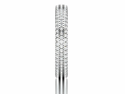 925 Silver CZ Eternity Wedding Band Ring Curved Skinny Style Women Men US5-15