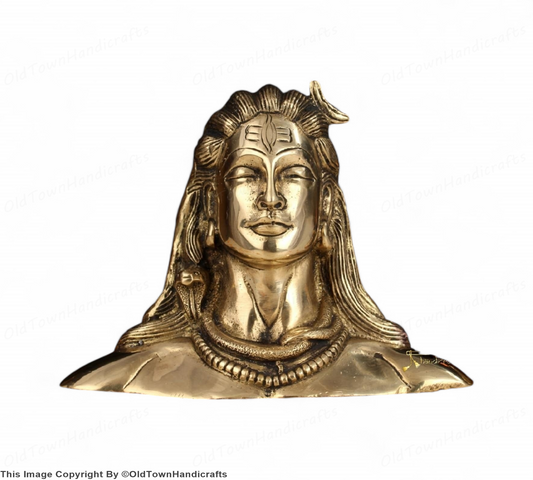 Brass Adiyogi Shiva Statue Lord Shiva Idol for Home Decor Shiva Statue Gift  4"