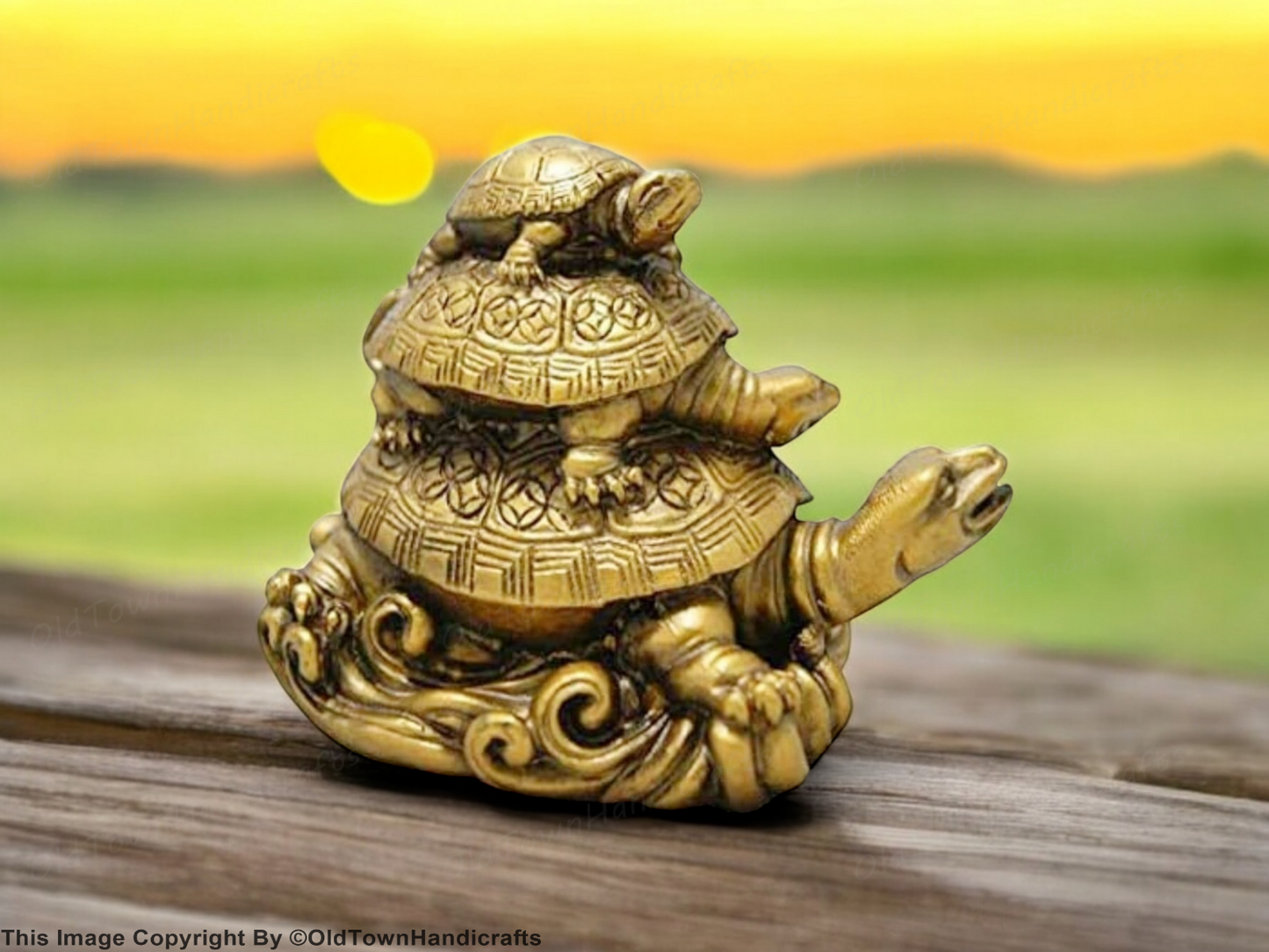 Tortoise Bring Home Prosperity with Our Good Luck Triple Tortoise Turtle Family