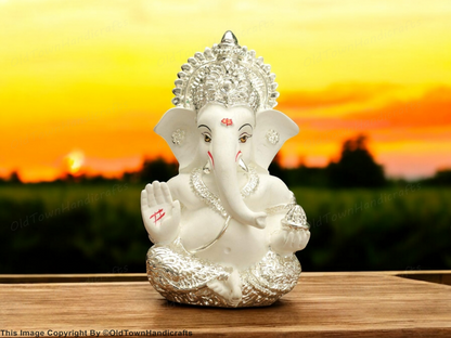 Ganesh Hand painted Baby Car Ganesha Polyresine Showpiece Colorful Home Decor