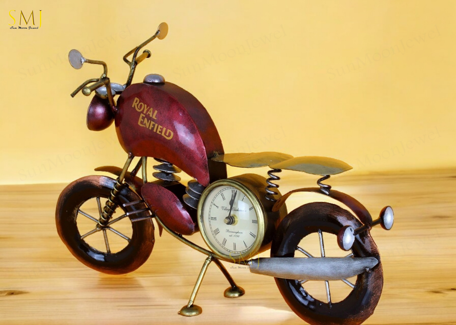 Bike Watch Bike Decor Table Antique Iron Bullet Clock for Home Decorationt Gift