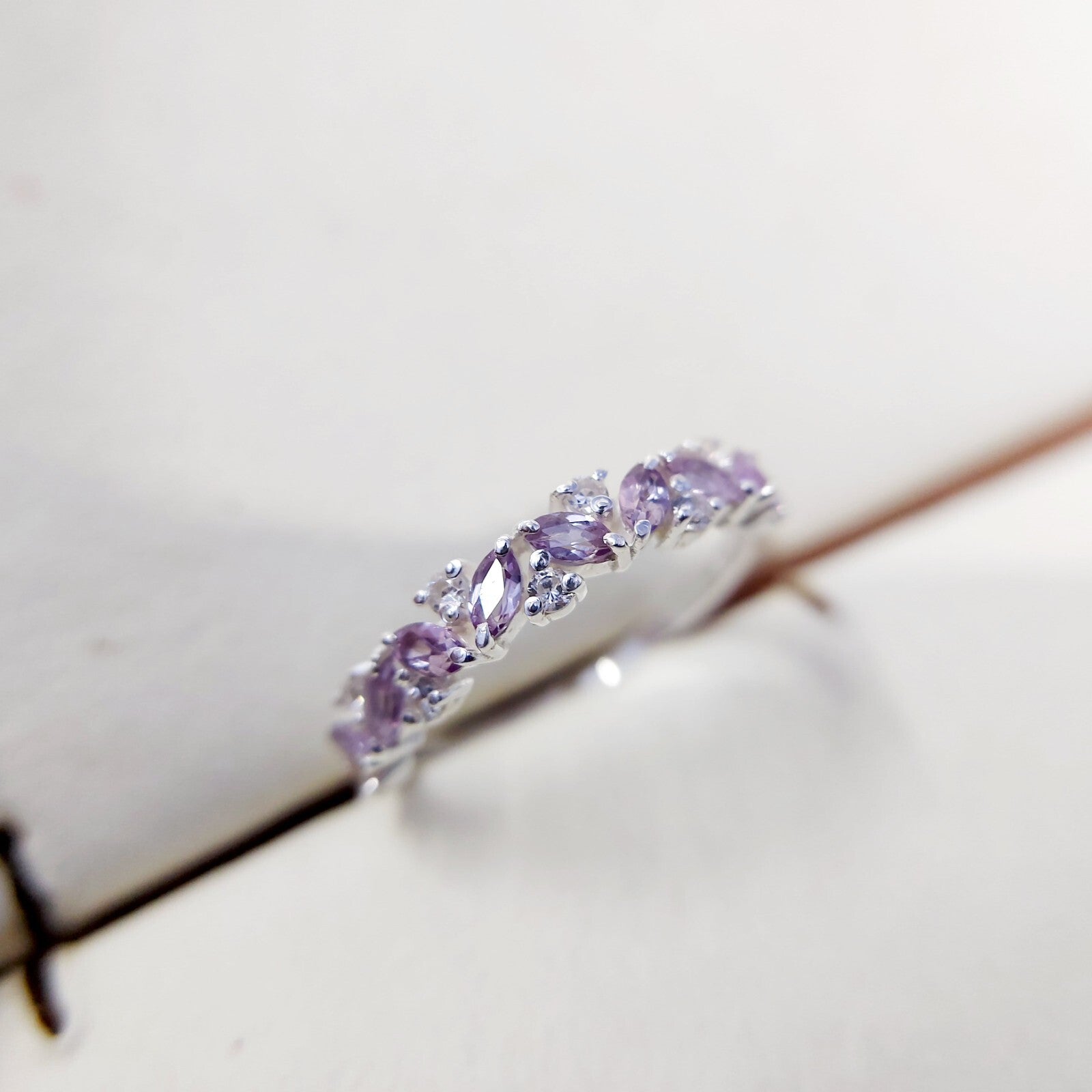 Tanzanite Marquise Target Art Ring 925 Silver Solitaire Accents Gift Band US5-15