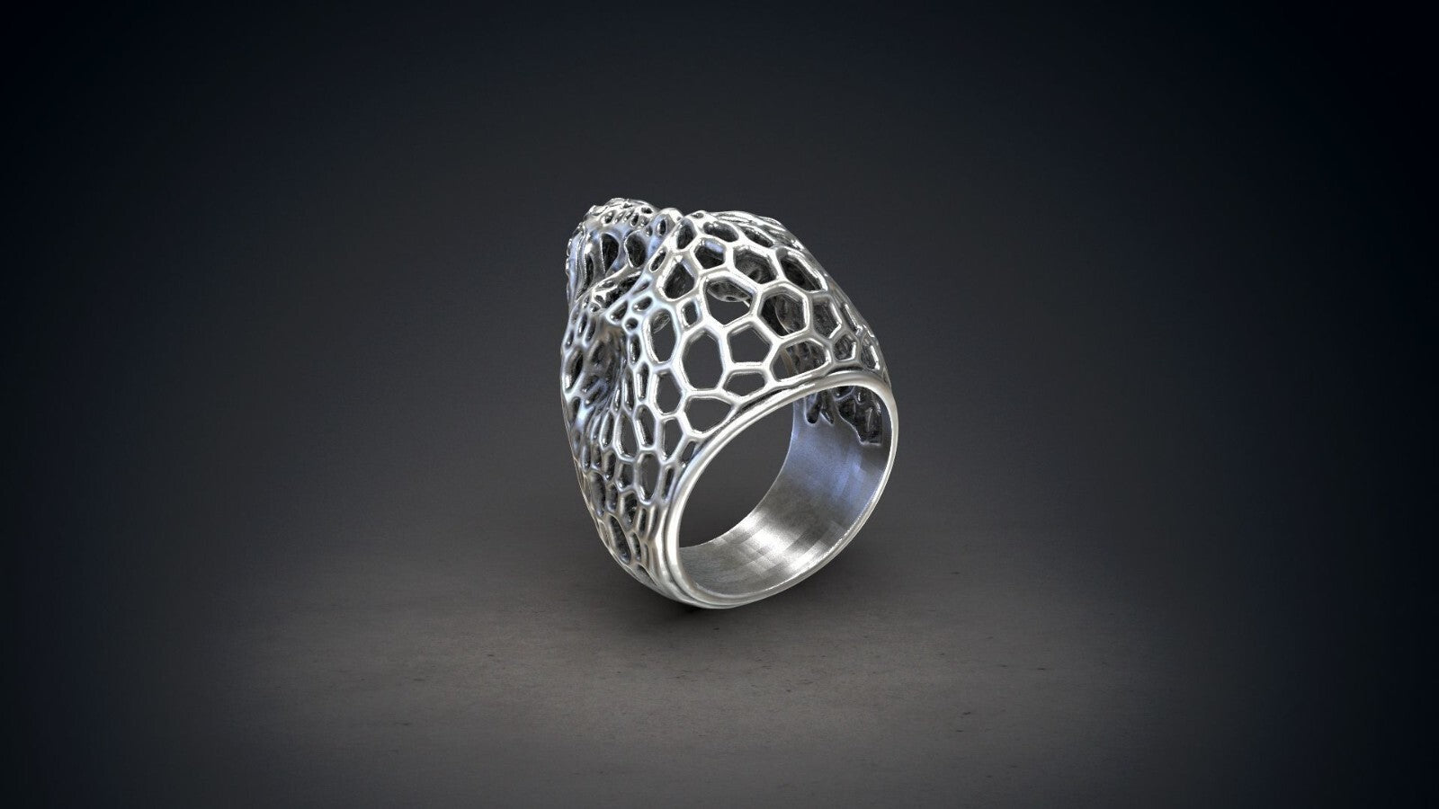 Gothic Voronoi Skull Biker Ring 925 Silver Men Engagement Statement Gift US5~15