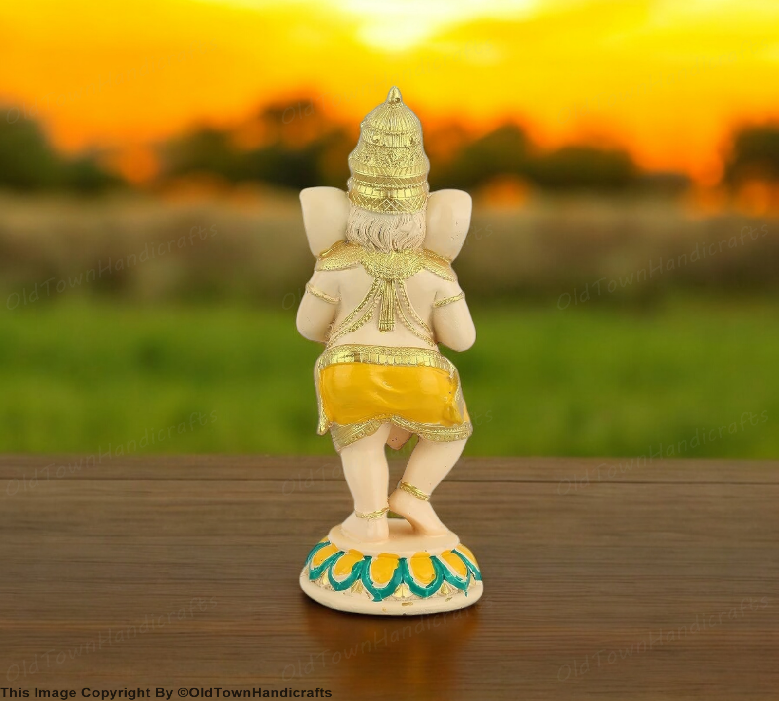 Lord Ganesha Dancing Playing Harmonium Ganesh Figurine Decorative Showpiece