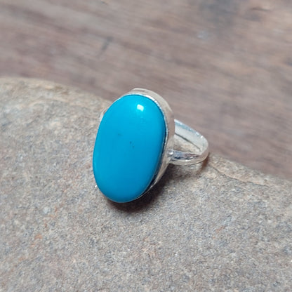 Arizona Turquoise Ring,925 Sterling Silver Ring,Statement Ring,Oval Stone Ring