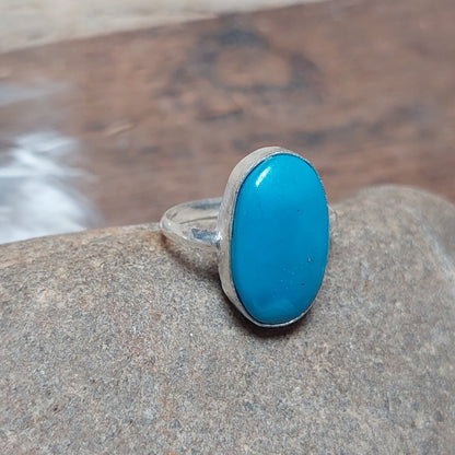 Sleeping Beauty Turquoise Handmade Ring 925 Starling Silver Jewelry For Mom