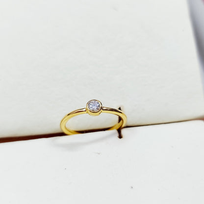 Solitaire Moissanite Ring Silver Minimalist Simple Engagement Ring Gift US5 ~15