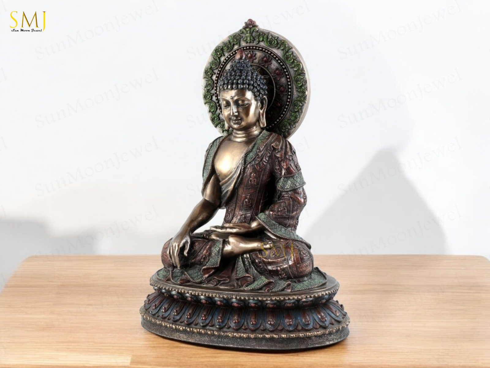 Copper Finish Buddha Statue Buddha Amitabha Meditation & Home Decor And Gift
