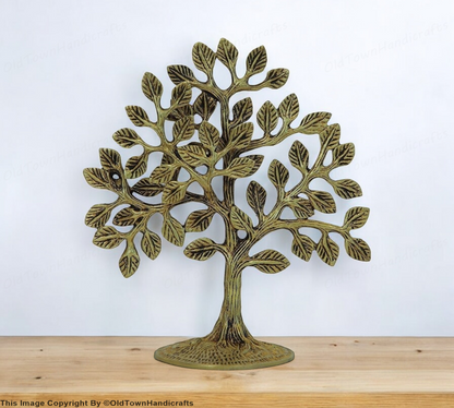 Handcrafted Brass Kalpavriksha Tree Indian Spiritual Decor for Home Office Gift