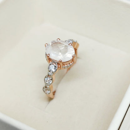 Natural Oval Cut Fire Moonstone Ring 925 Sterling Silver ArtDeco Engagement Ring