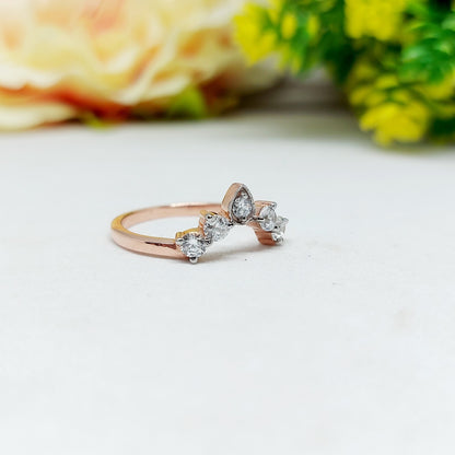 Natural 2mm Moissanite Band Chevron Shape 925 Sterling Silver Taerdrop For Women