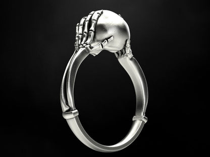 925 Silver Skull Bone Ring Gothic Biker Style Jewelry For Men Women Gift US5~15