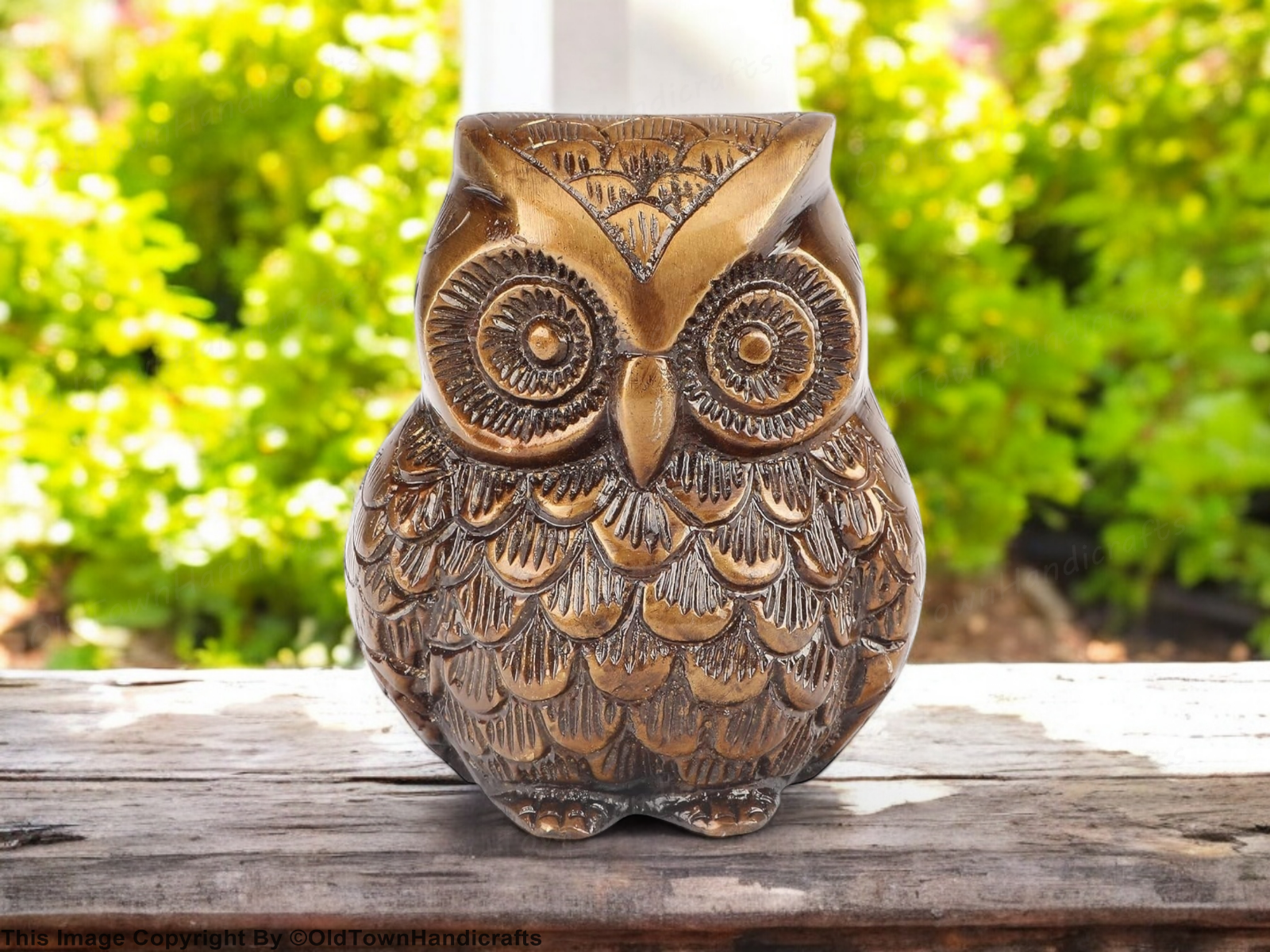 Handmade Brass Owl Statue Ethnic Design Decor for Home Office Unique Gift